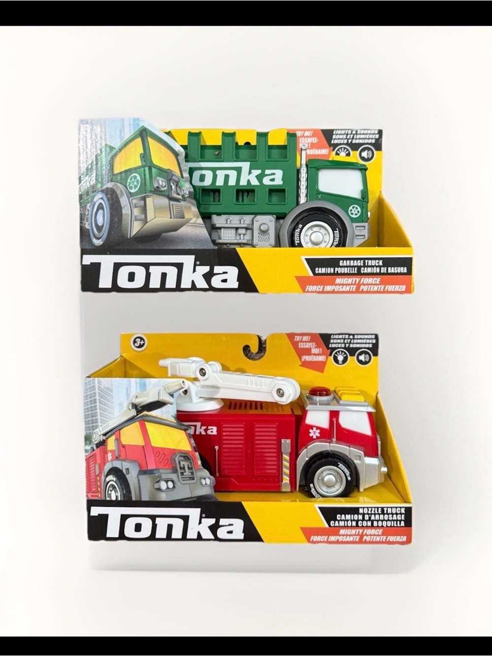 🆕 Tonka Mighty Force Lights & Sounds Truck Set (2)